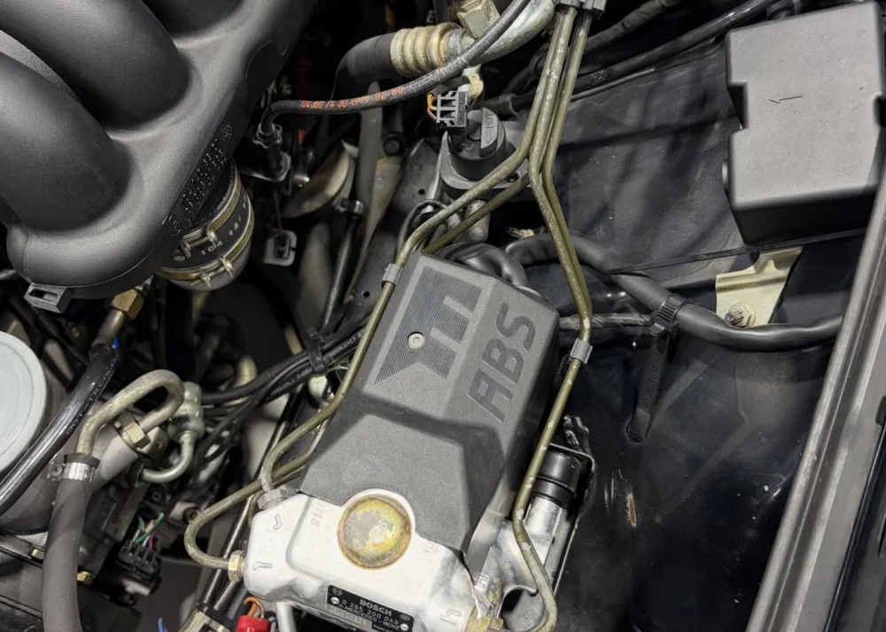Same engine bay after dry ice cleaning